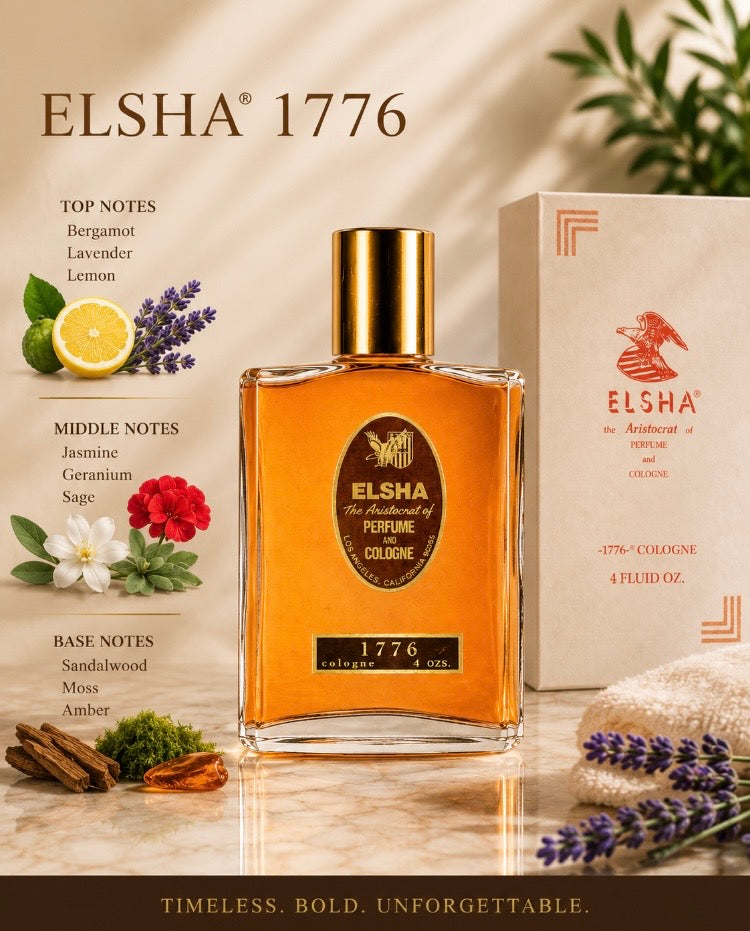 3 - 8 OZ BOTTLES OF ELSHA COLOGNE 1776
