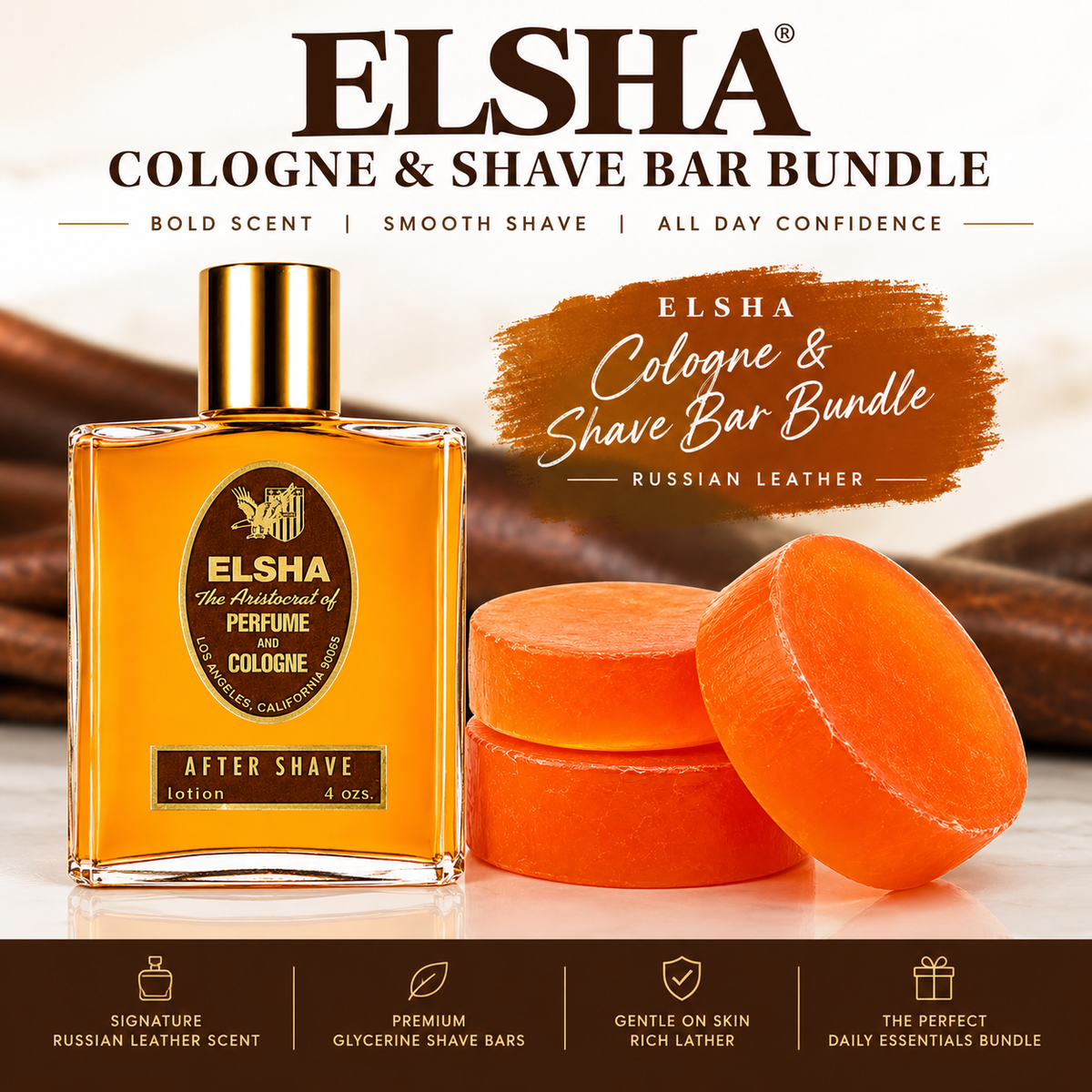ELSHA 1776 AFTERSHAVE & GLYCERINE SHAVE BAR