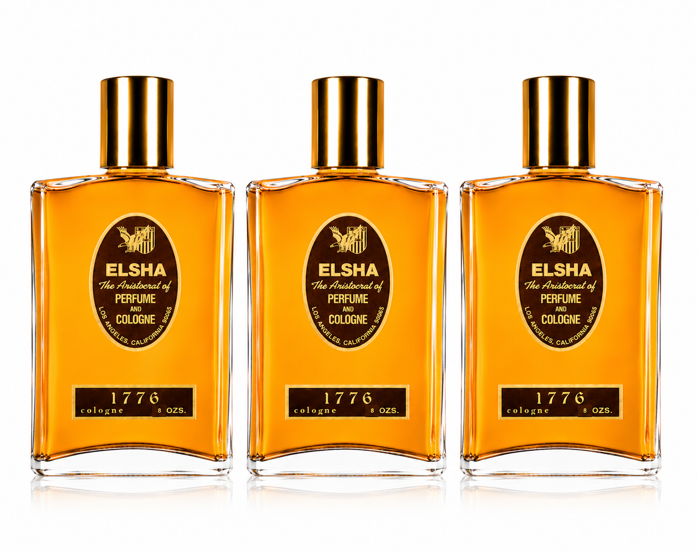 3 - 8 OZ BOTTLES OF ELSHA COLOGNE 1776