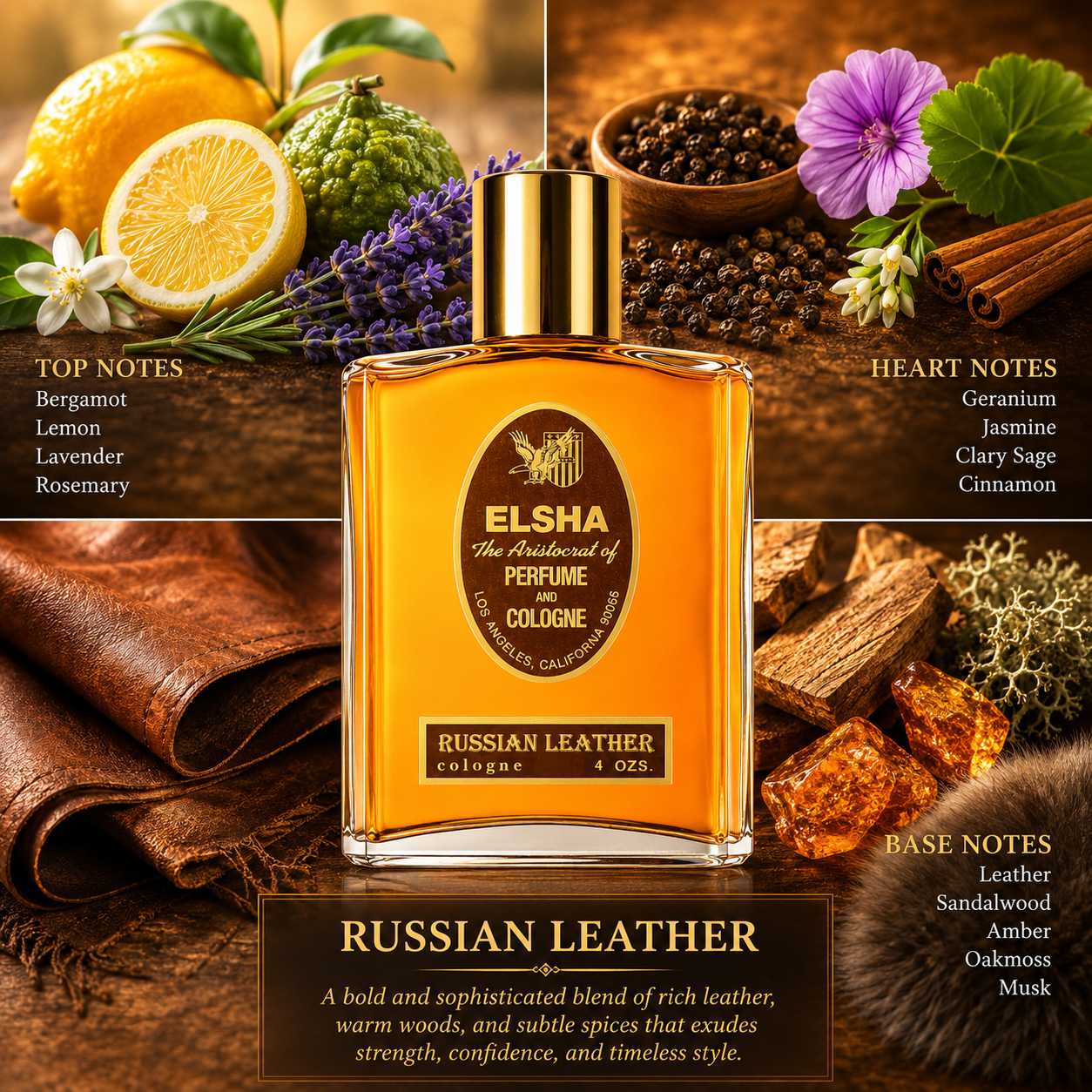 ELSHA Russian Leather Cologne